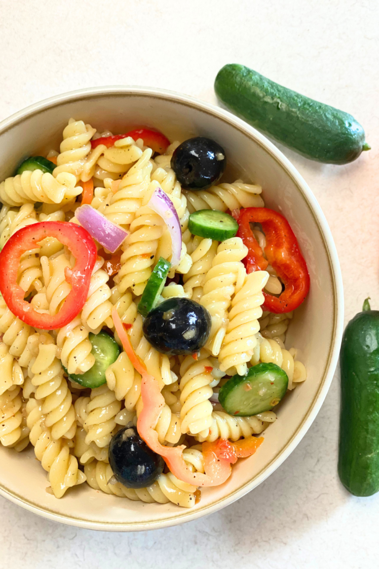 Easy, Zesty, Italian Pasta Salad Recipe That's Great Cold - Our Herd of ...