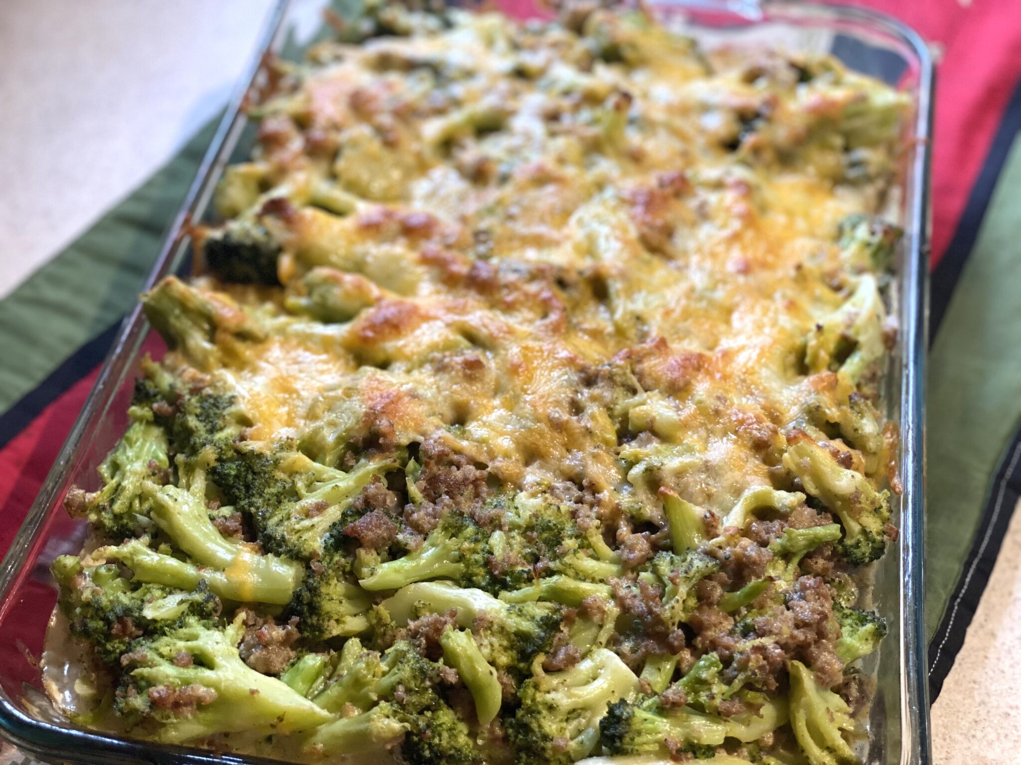 Cheesy Sausage and Broccoli Casserole - Our Herd of Turtles