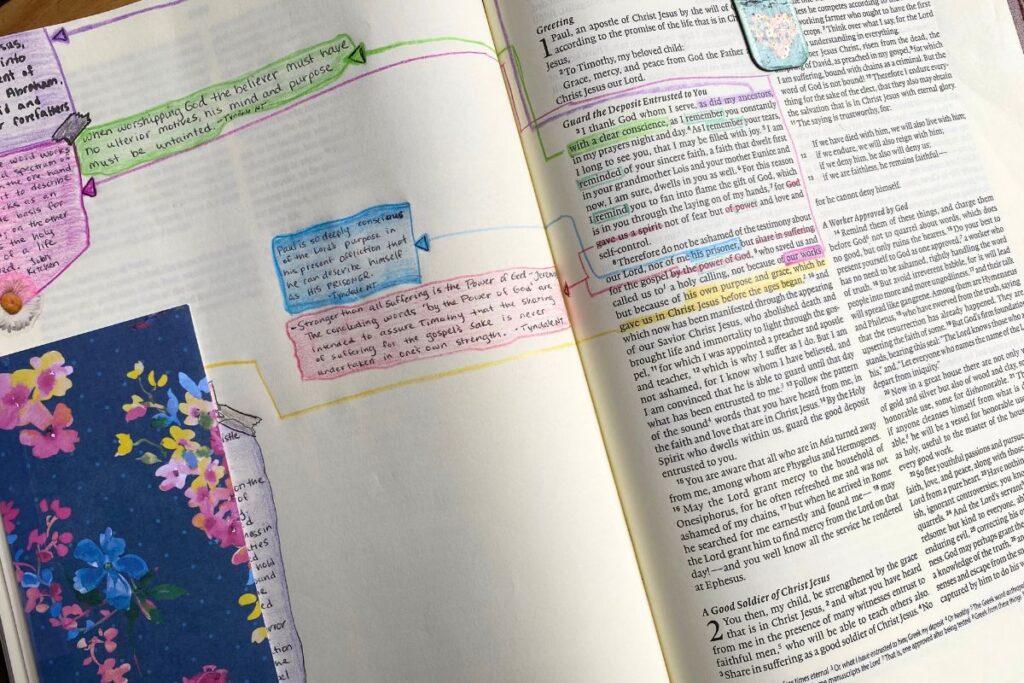 spread of page out of a interleaved bible