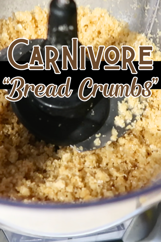 close up picture of pork rinds ground in a food processor