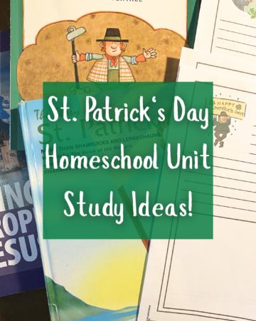 close up photo of some books for a st. patrick's day unit study