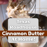 close up of stand mixer with homemade cinnamon butter on whip